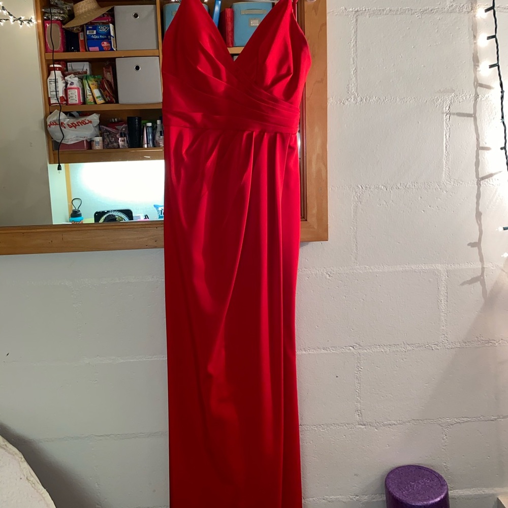 red prom dress with slit